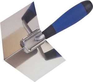 (image for) Vulcan 16460-ESH3L Drywall Corner Trowel, 3.5 in W Blade, 4.25 in L Blade, Ergonomic Soft Handle, PP/TPR Handle