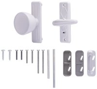 (image for) ProSource 47035-UW-PS Knob Latch, Zinc, White, 5/8 to 1-1/2 in Thick Door, 1 in Backset