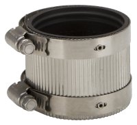 (image for) ProSource NHC-22 Coupling, 2 in, Cast Iron, Plastic and Steel Drain Pipes, Rubber/Stainless Steel