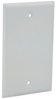 (image for) Hubbell 5173-1 Cover, Blank, Flat, 4-17/32 in L, 2-25/32 in W, 1-Gang, Metal, White, Powder-Coated, 50/CT