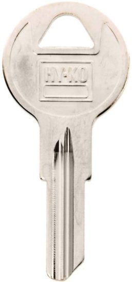 (image for) Hy-Ko 11010B5 Key Blank, Brass, Nickel, For: Briggs and Stratton Cabinet, House Locks and Padlocks, B5 Key Number