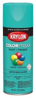 (image for) Krylon K05576007 Enamel Spray Paint, 12 oz Can, 25 sq-ft Coverage Area, Acrylic Base, Sea Glass, Exterior, Interior