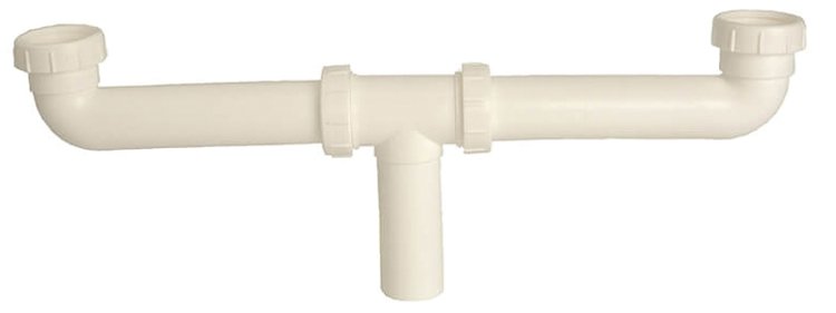 (image for) Danco 50974 Center Outlet Waste Drain Pipe, 1-1/2 in, Slip & Direct, Plastic, White