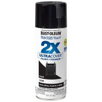 (image for) Rust-Oleum Painter's Touch 2X Ultra Cover 334026 Spray Paint, Gloss, Black, 12 oz, Aerosol Can