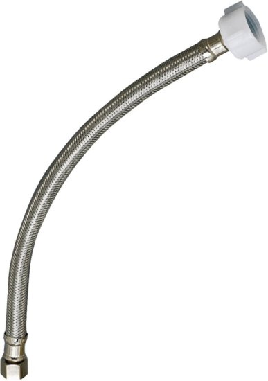 (image for) Plumb Pak EZ Series PP23807 Toilet Supply Tube, 16 in L, 3/8 in Inlet, Compression Inlet, 7/8 in Outlet, Ballcock Outlet
