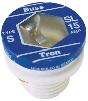 (image for) Bussmann SL-15 Plug Fuse, 15 A, 125 V, 10 kA Interrupt, Time Delay Fuse, Low Voltage