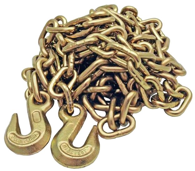(image for) Baron TC7051616 Tow Chain, 5/16 in Trade, 16 ft L, Grade 70 Grade, 4700 lb Working Load, Gold Zinc
