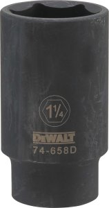 (image for) DEWALT DWMT74658OSP Impact Socket, 1-1/4 in Socket, 1/2 in Drive, 6-Point, CR-440 Steel, Black Oxide