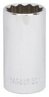 (image for) Vulcan MT6528988 Drive Socket, 30 mm Socket, 1/2 in Drive, 12-Point, Chrome Vanadium Steel, Chrome