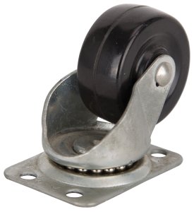 (image for) ProSource JC-H05 Swivel Caster, 2 in Dia Wheel, 1 in W Wheel, Rubber Wheel, Black, 125 lb, Steel Housing Material