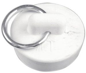 (image for) Danco 80224 Drain Stopper, Rubber, White, For: 1-1/8 in Drain, Universal Sink