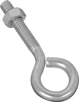 (image for) National Hardware N221-101 Eye Bolt, 1/4-20 Thread, Coarse Thread, 1-1/4 in L Thread, 0.56 in Dia Eye, 0.28 in L Shank