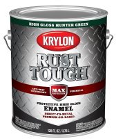 (image for) Krylon Rust Tough K09739008 Rust Preventative Paint, Gloss, Hunter Green, 1 gal, 400 sq-ft/gal Coverage Area