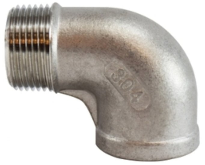 (image for) Anderson Metals 62165B Street Pipe Elbow, 1 in, Threaded, 90 deg Angle, 304 Stainless Steel, Galvanized