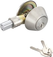 (image for) ProSource Signature Series T-D101SS Deadbolt, 3 Grade, Stainless Steel, 2-3/8, 2-3/4 in Backset, KW1 Keyway