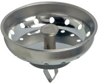 (image for) Danco 81079 Basket Strainer with Arrow Clip, 3-1/4 in Dia, Stainless Steel, Chrome, For: 3-1/4 in Drain Opening Sink