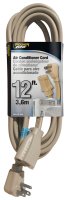 (image for) PowerZone OR681512 Extension Cord, SPT-3, Vinyl, Beige, For: Air conditioner and Appliances