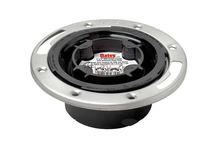 (image for) Oatey 43552 Closet Flange, 3, 4 in Connection, ABS, Black, For: 3 in SCH 40 DWV Pipes