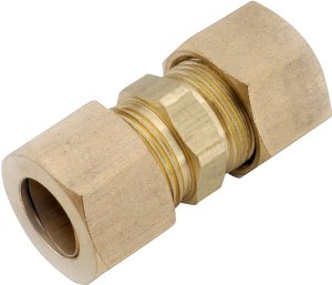 (image for) Anderson Metals 750062-06 Pipe Union, 3/8 in, Compression, Brass, 200 psi Pressure