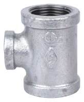 (image for) ProSource PPG130R-25X15 Pipe Tee, 1 x 1 x 1/2 in, FIPT, Malleable Steel, SCH 40 Schedule, 300 psi Pressure