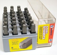 (image for) CH Hanson 20200 Letter Stamp Set, 27-Piece, Steel, Specifications: 1/8 in Character, 1/4 x 2-3/8 in Shank