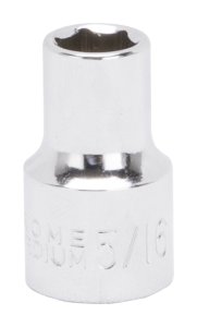 (image for) Vulcan MT6493341 Drive Socket, 5/16 in Socket, 3/8 in Drive, 6-Point, Chrome Vanadium Steel, Chrome