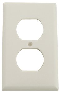 (image for) Eaton Wiring Devices 2132W-BOX Series Receptacle Wallplate, Duplex, Standard-Size, 4-1/2 in L, 2-3/4 in W, 1-Gang