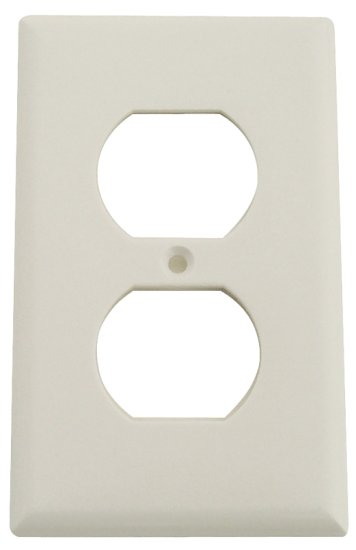 (image for) Eaton Wiring Devices 2132W-BOX Series Receptacle Wallplate, Duplex, Standard-Size, 4-1/2 in L, 2-3/4 in W, 1-Gang