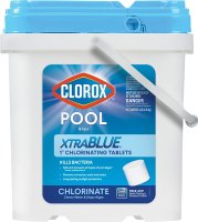 (image for) Clorox POOL & Spa XtraBlue 29005CLX Chlorinating Tablet, Solid, Chlorine, 5 lb Bucket