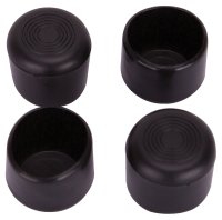 (image for) ProSource FE-50606-PS Furniture Leg Tip, Round, Plastic, Black, 1-1/4 in Dia, 1-1/8 in H