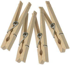 (image for) Honey-Can-Do DRY-01375 Classic Clothespin, 0.394 in W, 3.3 in L, Birchwood, Natural