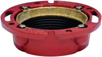 (image for) Oatey 42255 Closet Flange, 4 in Connection, Iron, Red