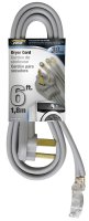 (image for) PowerZone ORD100306 Power Supply Dryer Cord, 10 AWG Cable, 6 ft L, 250 V, Gray