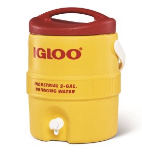 (image for) Igloo 400 Series 00000421 Water Cooler, 2 gal Tank, Lever Spigot, Polyethylene, Red/Yellow