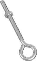 (image for) National Hardware N221-127 Eye Bolt, 1/4-20 Thread, 2-3/4 in L Thread, 0.56 in ID Dia Eye, 3.02 in L Shank, Steel, Zinc