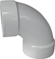 (image for) Canplas 192254L Sanitary Pipe Elbow, 4 in, Hub, 90 deg Angle, PVC, White