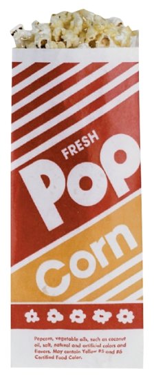 (image for) Gold Medal 2053 Popcorn Bag, 1 oz Capacity, Bright Orange/Red