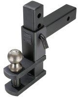 (image for) Reese Towpower Tactical 7089444 Adjustable Ball Mount with Clevis, 2 in, 2-5/16 in Dia Hitch Ball, Steel, Matte/Pewter
