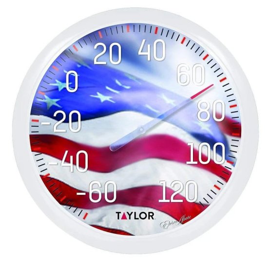 (image for) Taylor 6729 American Flag Thermometer, -60 to 120 deg F