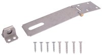 (image for) ProSource LR-1326-BC3L-PS Safety Hasp, 6 in L, 6 in W, Steel, Galvanized, 7/16 in Dia Shackle, Fixed Staple