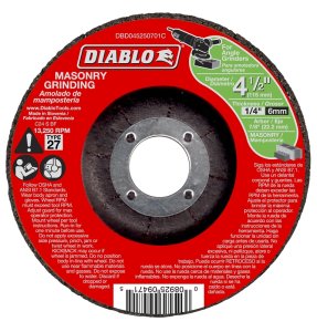 (image for) Diablo DBD045250701C Grinding Wheel, Applicable Materials: Cement, Cinder, Paver Stone, 4-1/2 in Dia, 1/4 in Thick