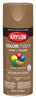 (image for) Krylon K05559007 Enamel Spray Paint, 12 oz Can, 25 sq-ft Coverage Area, Acrylic Base, Satin, Brown Boots