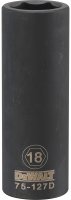 (image for) DEWALT DWMT75127OSP Deep Impact Socket, 18 mm Socket, 1/2 in Drive, 6-Point, Vanadium Steel, Chrome Plated