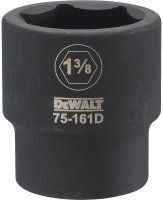 (image for) DEWALT DWMT75161OSP Impact Socket, 1-3/8 in Socket, 7/8 in D Socket, 3/4 in Drive, 6-Point, CR-440 Steel, Black Oxide