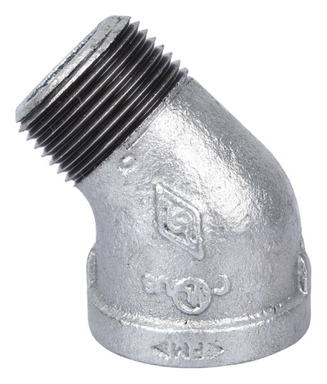 (image for) ProSource PPG121-25 Pipe Elbow, 1 in, Male x Female, 45 deg Angle, Steel, SCH 40 Schedule, 300 psi Pressure
