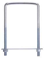 (image for) ProSource LR355 U-Bolt, 3/8 in Thread, 3-3/4 in L Thread, Steel, Zinc