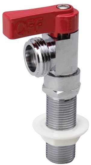 (image for) B & K Quarter Master Series 102-209 Washing Machine Valve, Replacement, Brass, Red, Chrome