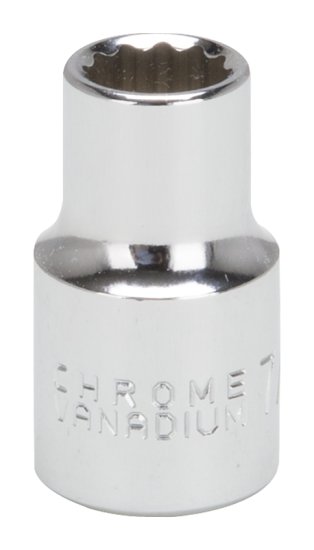 (image for) Vulcan MT6515241 Drive Socket, 7/16 in Socket, 1/2 in Drive, 12-Point, Chrome Vanadium Steel, Chrome