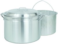 (image for) Bayou Classic 4024 Stock Pot with Basket, 24 qt Capacity, Aluminum