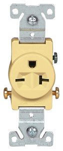 (image for) RECEPTACLE SNGL IVORY 20A 250V